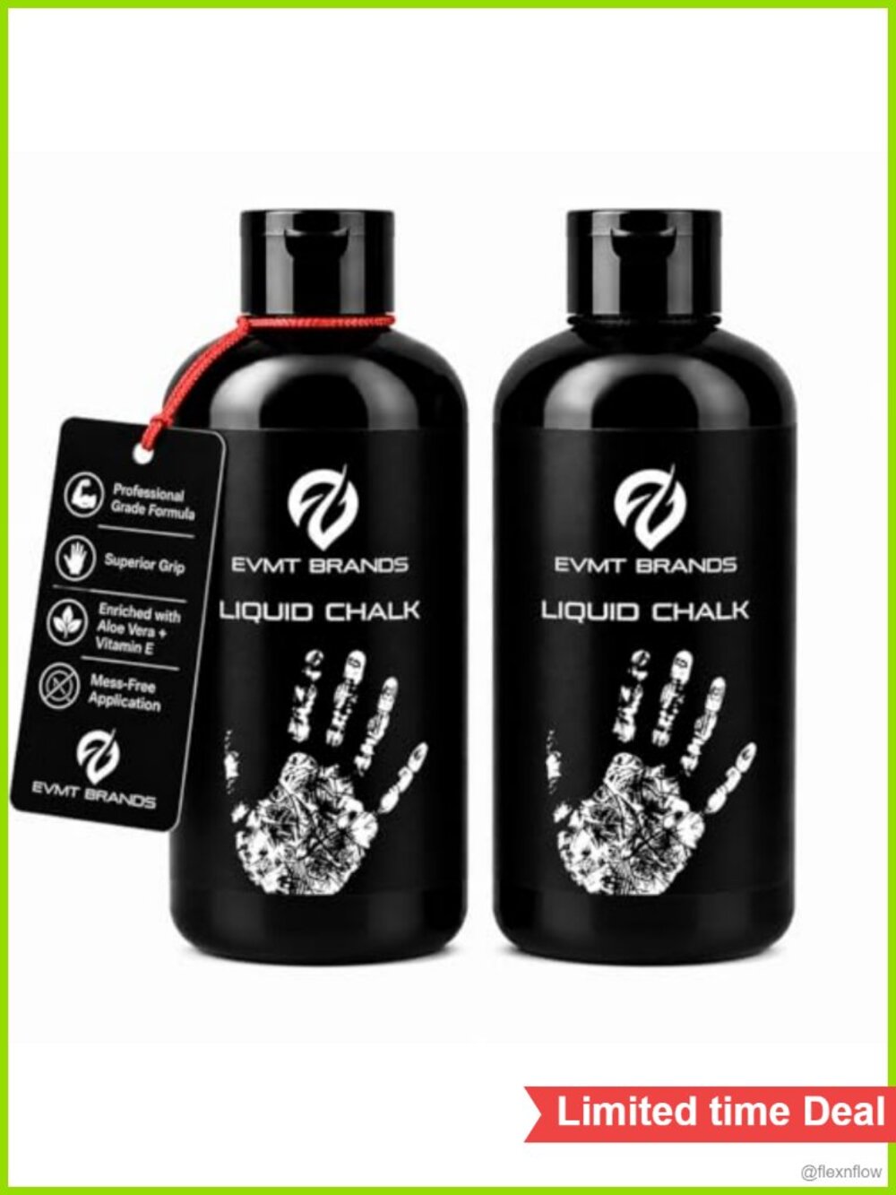 Liquid Gym Chalk 2 Pack Mess-Free Sweat Resistant Strong Grip Weightlifting
